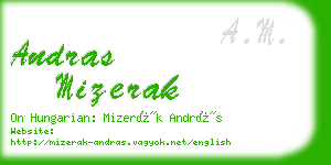 andras mizerak business card